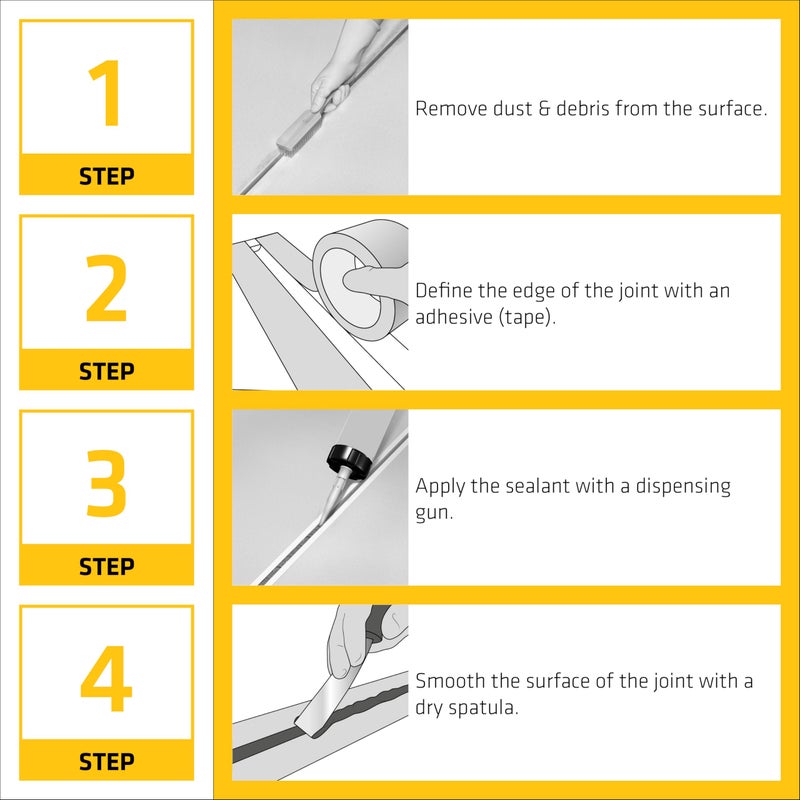 SIKA Sikaflex-1A Joint Sealant, Limestone, for Green and Damp Concrete, Premium Polyurethane Adhesive for Joints, Fast Cure, 10.1 fl. oz Cartridge - Image 4